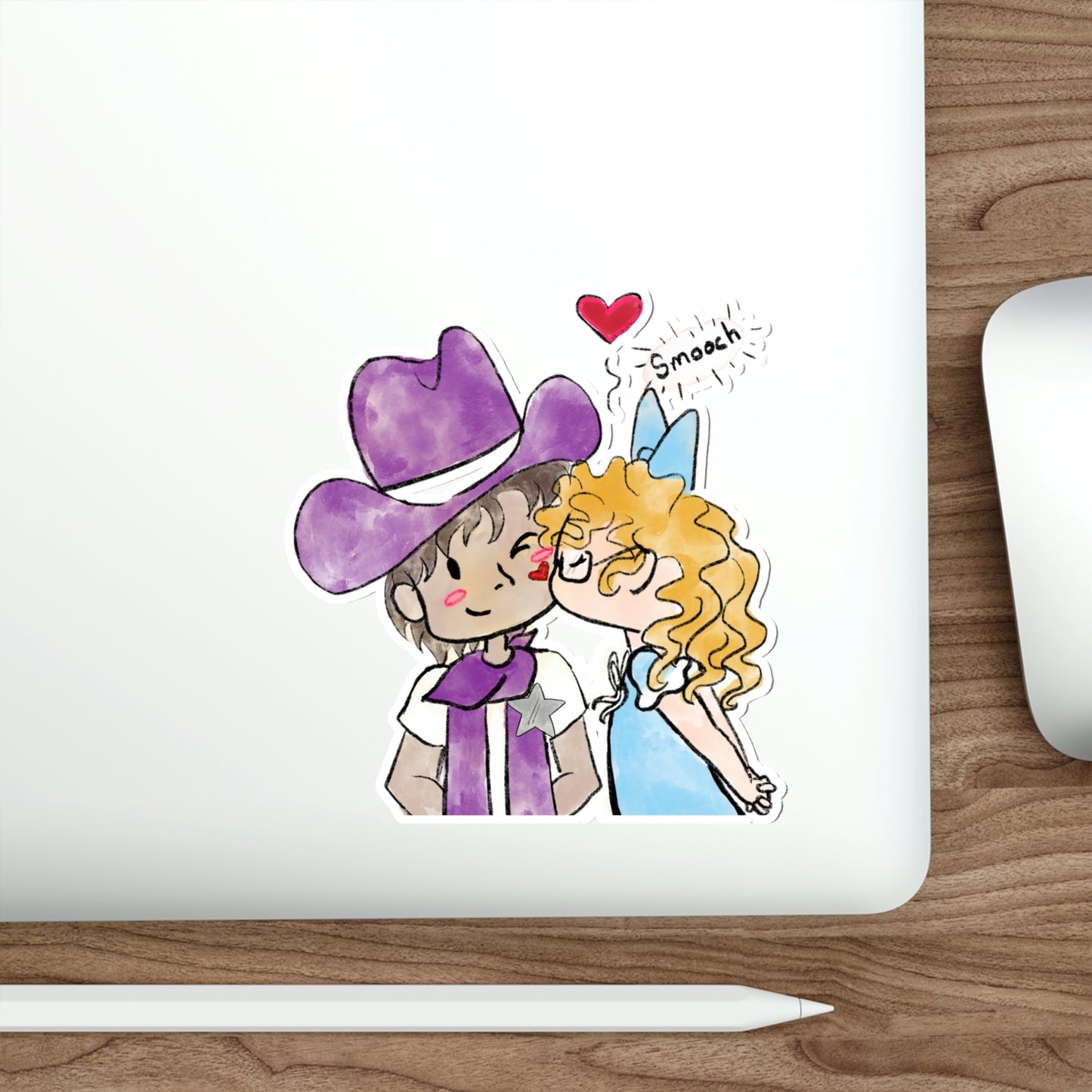 The Purple Cowboy Love Sticker