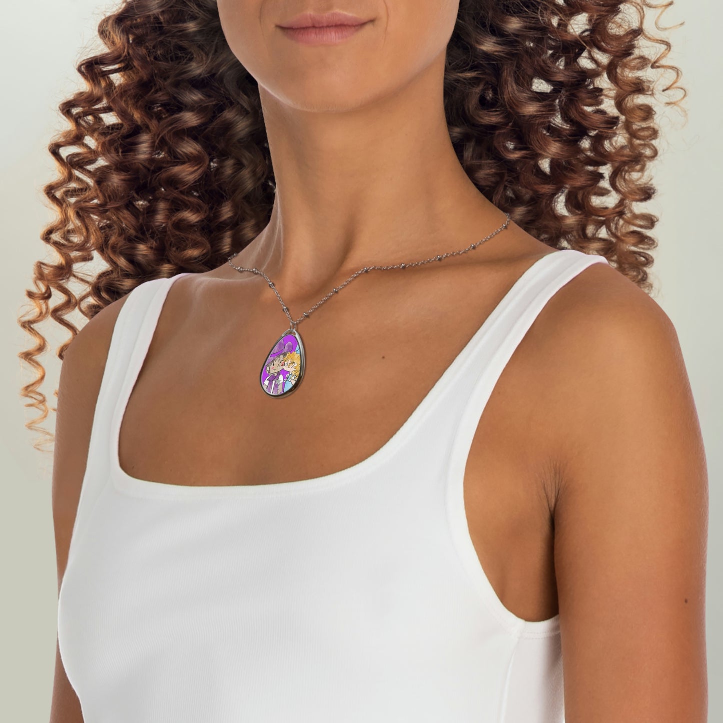 Love Purple Oval Necklace