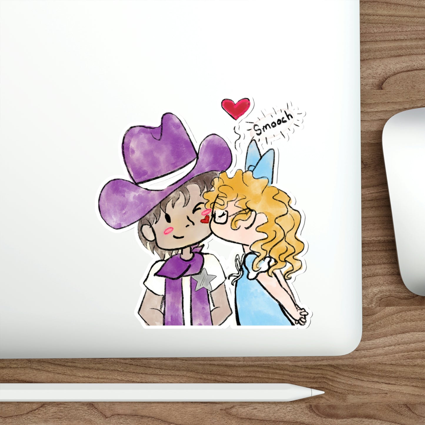 The Purple Cowboy Love Sticker